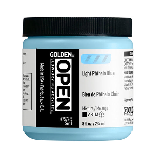 Golden Open Acrylics 237ml Light Phthalo Blue