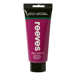 Reeves Acrylic Colour 200ml Rose Red