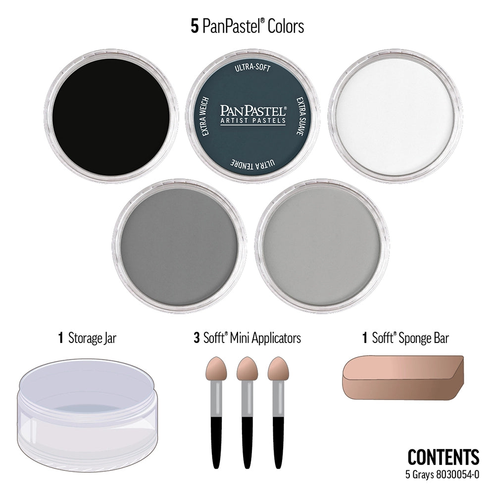 PanPastel 5 Grays 1 Lid Set