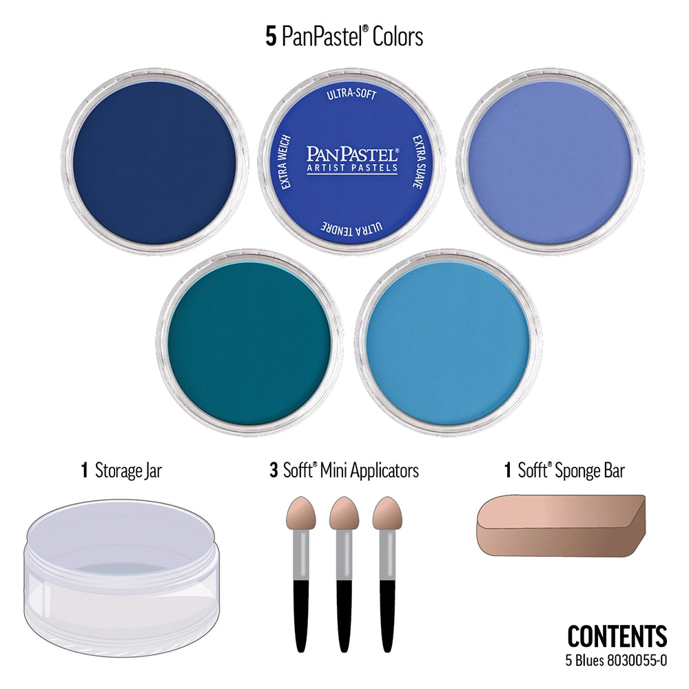 PanPastel 5 Blues 1 Lid Set