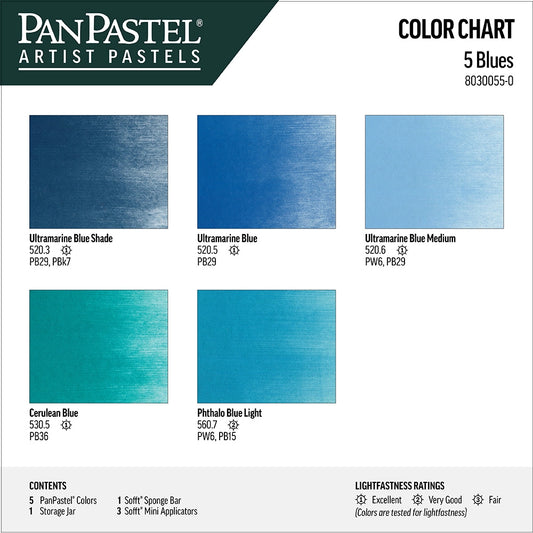 PanPastel 5 Blues 1 Lid Set