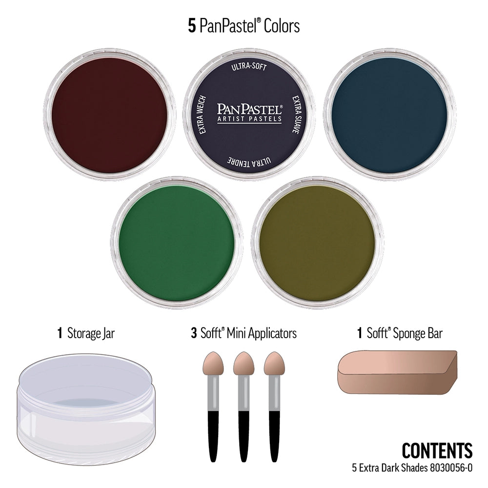 PanPastel 5 Extra Dark Shades 1 Lid Set
