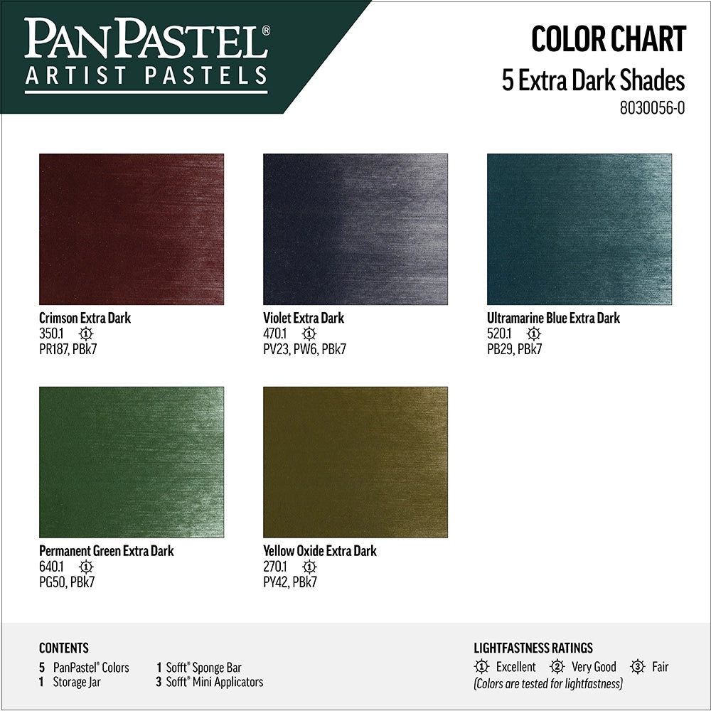 PanPastel 5 Extra Dark Shades 1 Lid Set