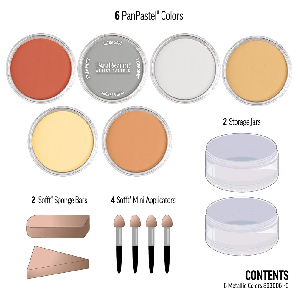 PanPastel 6 Metallic Colors 1 Lid Set