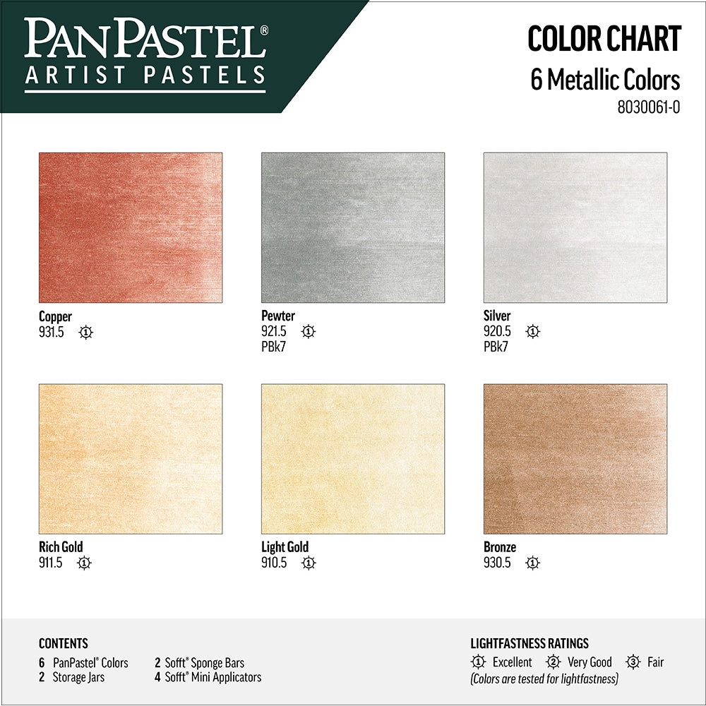 PanPastel 6 Metallic Colors 1 Lid Set