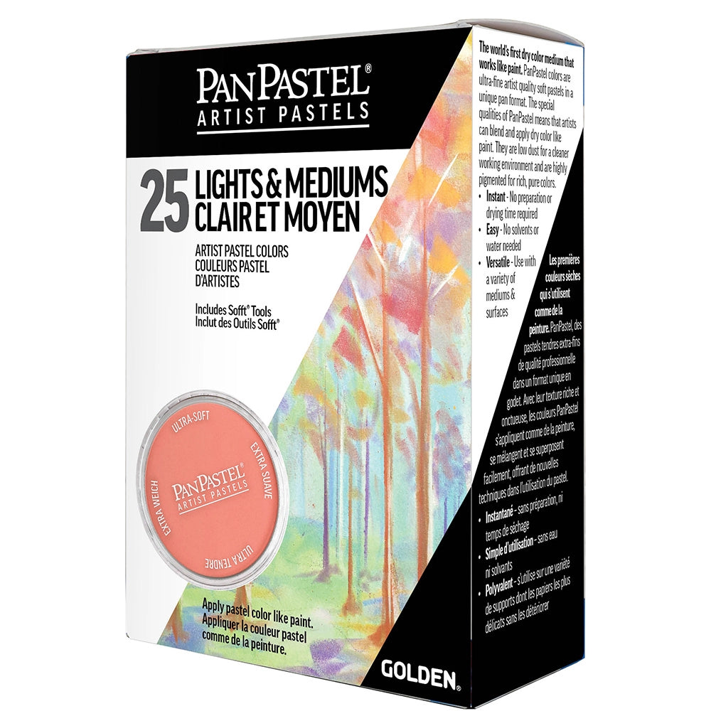 PanPastel 25 Colour 2 Lid Set – Light & Medium Colours