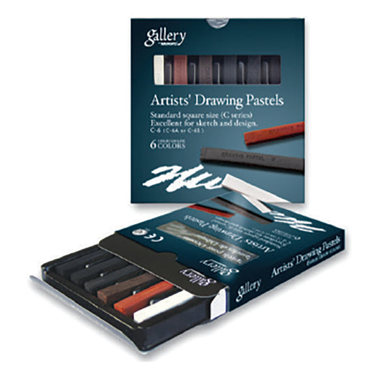 Mungyo Gallery Artists Drawing Pastels 6 Set Black, White, Sanguine