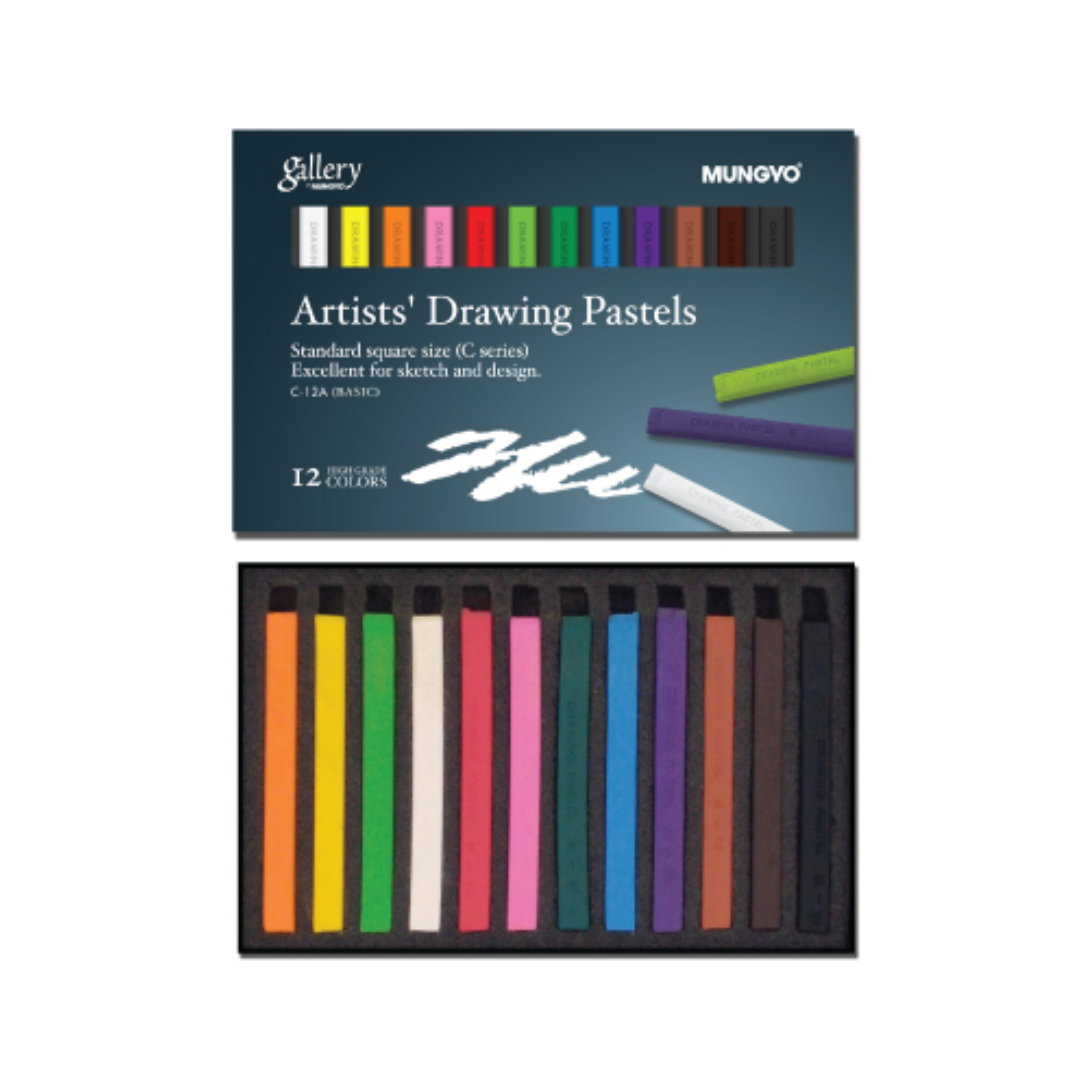 Mungyo Gallery Artists Drawing Pastels 12 Set Assorted