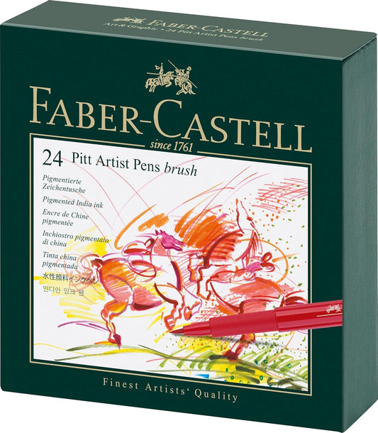 Faber Pitt Artist Brush Pen Box 24 Assorted