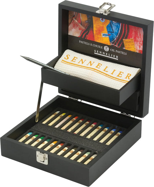 Sennelier Oil Pastel 24 Assorted Wooden Box Set