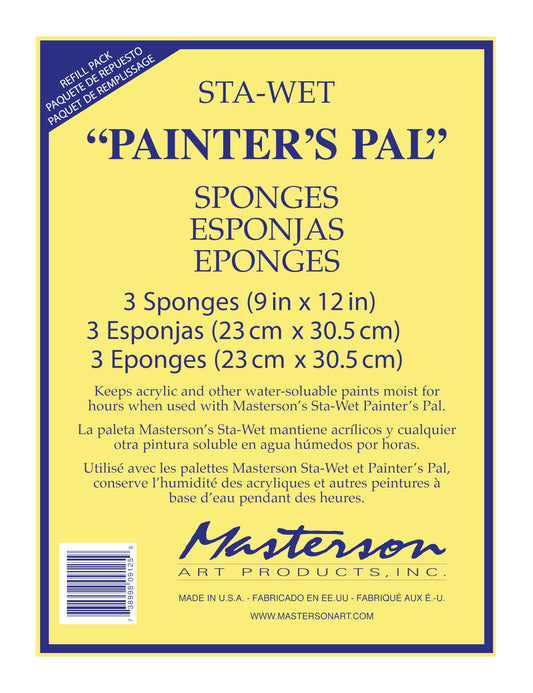 Masterson #912 Sta-Wet Painter's Pal 9 x 12" Sponge Refill Pkt 3