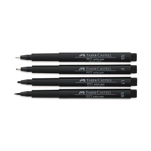 Faber Pitt Artist Pen Comic Assorted 4 Black Tips
