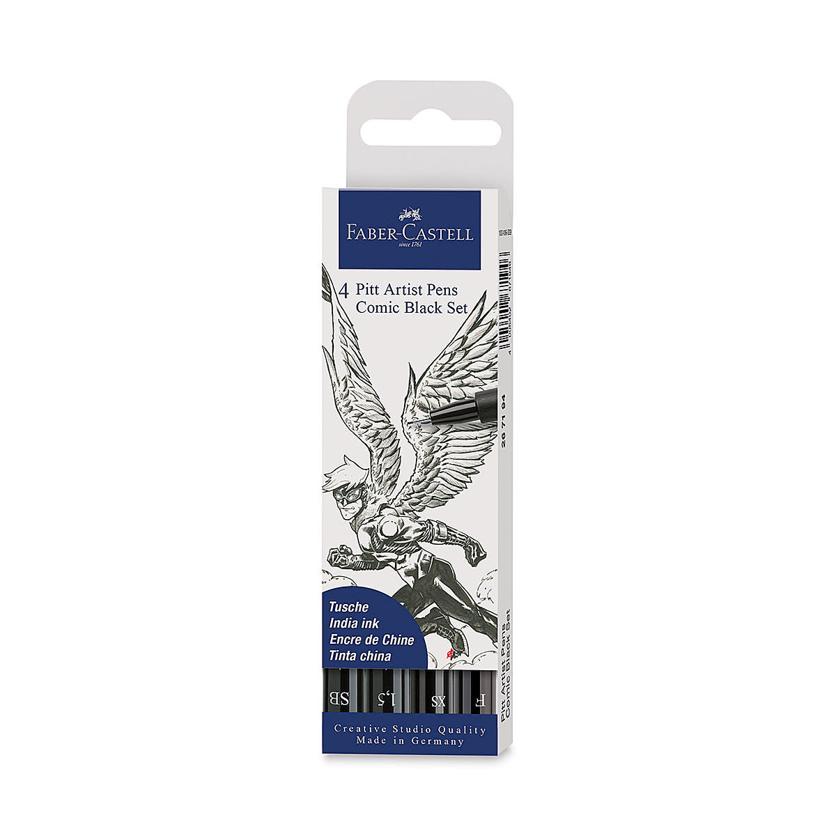 Faber Pitt Artist Pen Comic Assorted 4 Black Tips