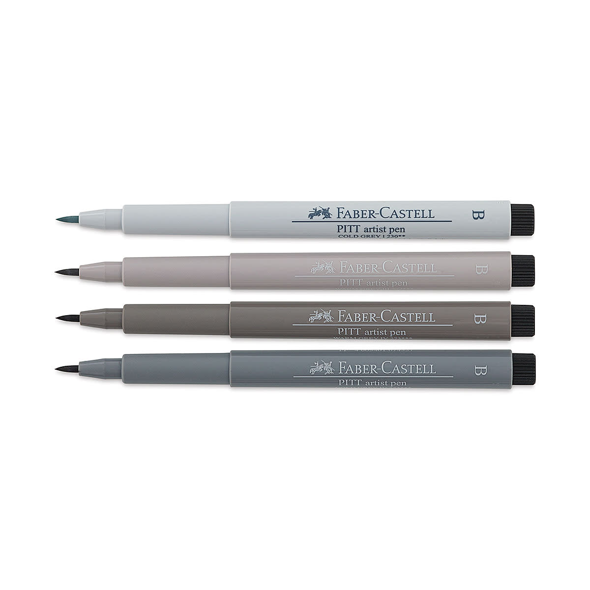 Faber Pitt Artist Brush Comic Assorted Greys 4 Pack