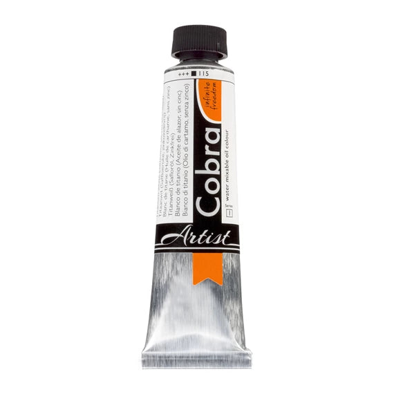 Cobra Water Mixable Oil 40ml 115 Titanium White (Safflower Oil)