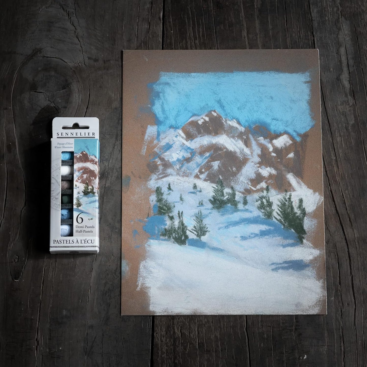 Sennelier 6 Half Soft Pastel Winter Mountains set