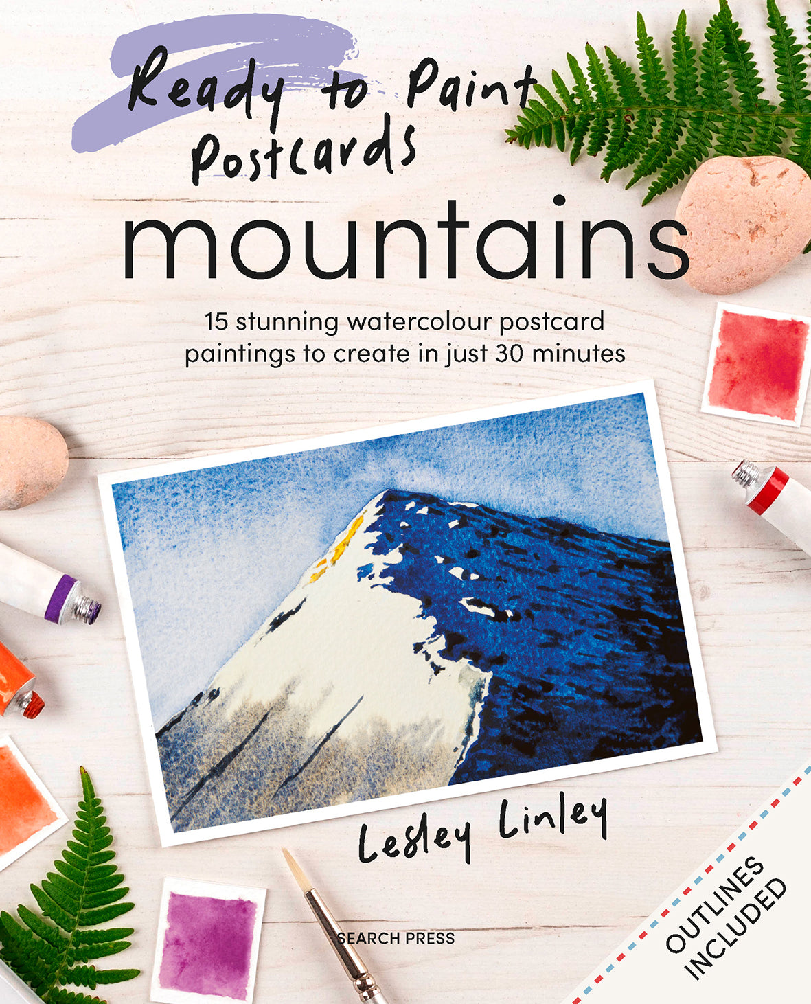 Ready to Paint Postcards: Mountains Book By Lesley Linley
