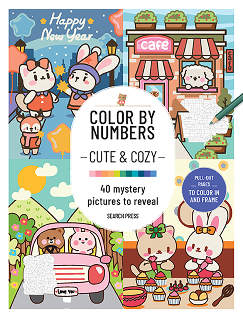 Colouring In: Color by Numbers: Book 'Cute & Cozy'