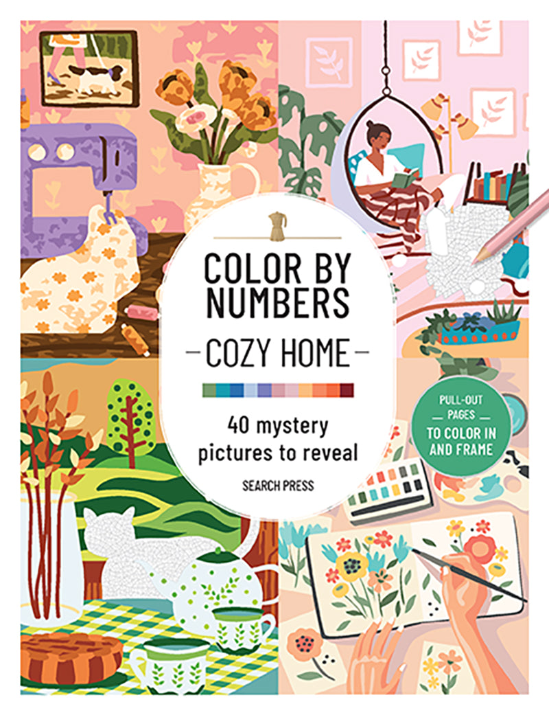 Colouring In: Color by Numbers: Book 'Cozy Home'