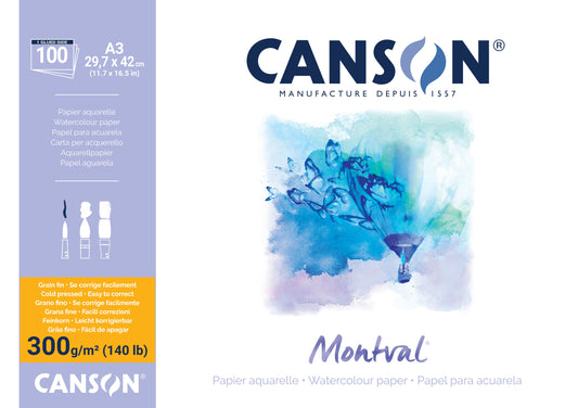 Canson Montval Pad A3 Cold Pressed 100 Sheet