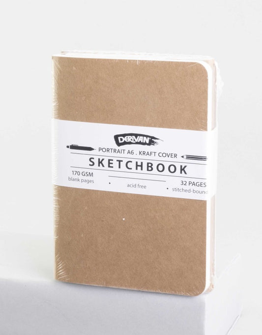 Derivan Sketchbook A6 Kraft Cover 32pp 170gsm