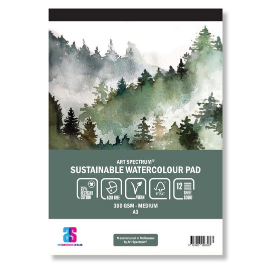 Art Spectrum Sustainable 25% Recycled Cotton Watercolour 300gsm Pad A3