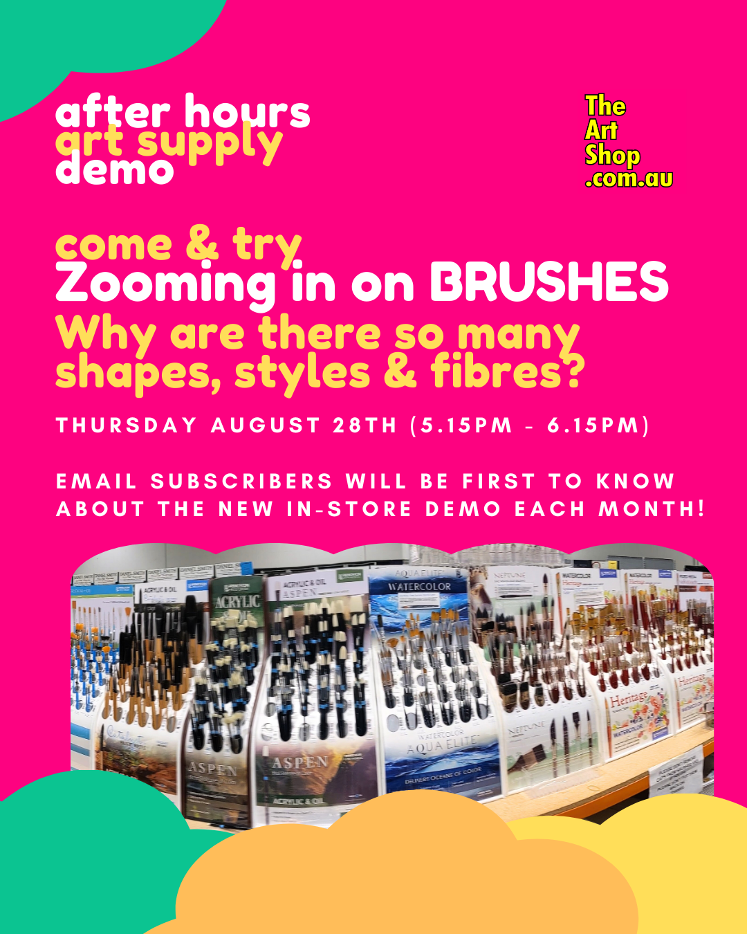 After Hours Art Demonstration - THURSDAY AUGUST 28th 2025 - Zooming In on Brushes!
