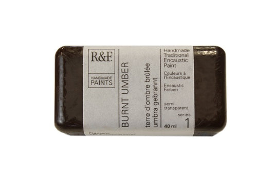 R&F Encaustic Wax Paint 40ml Burnt Umber