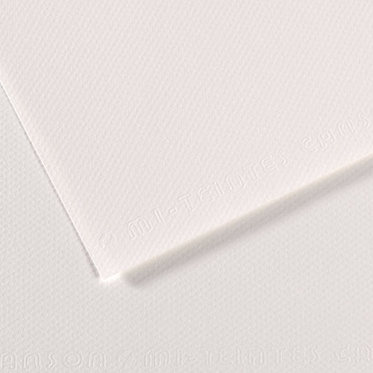 Mi Teintes 160gsm Pastel Paper 50 x 65cm Pkt 10 White 335