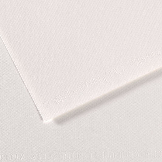 Mi Teintes 160gsm Pastel Paper 50 x 65cm Pkt 10 Cloudy White 180