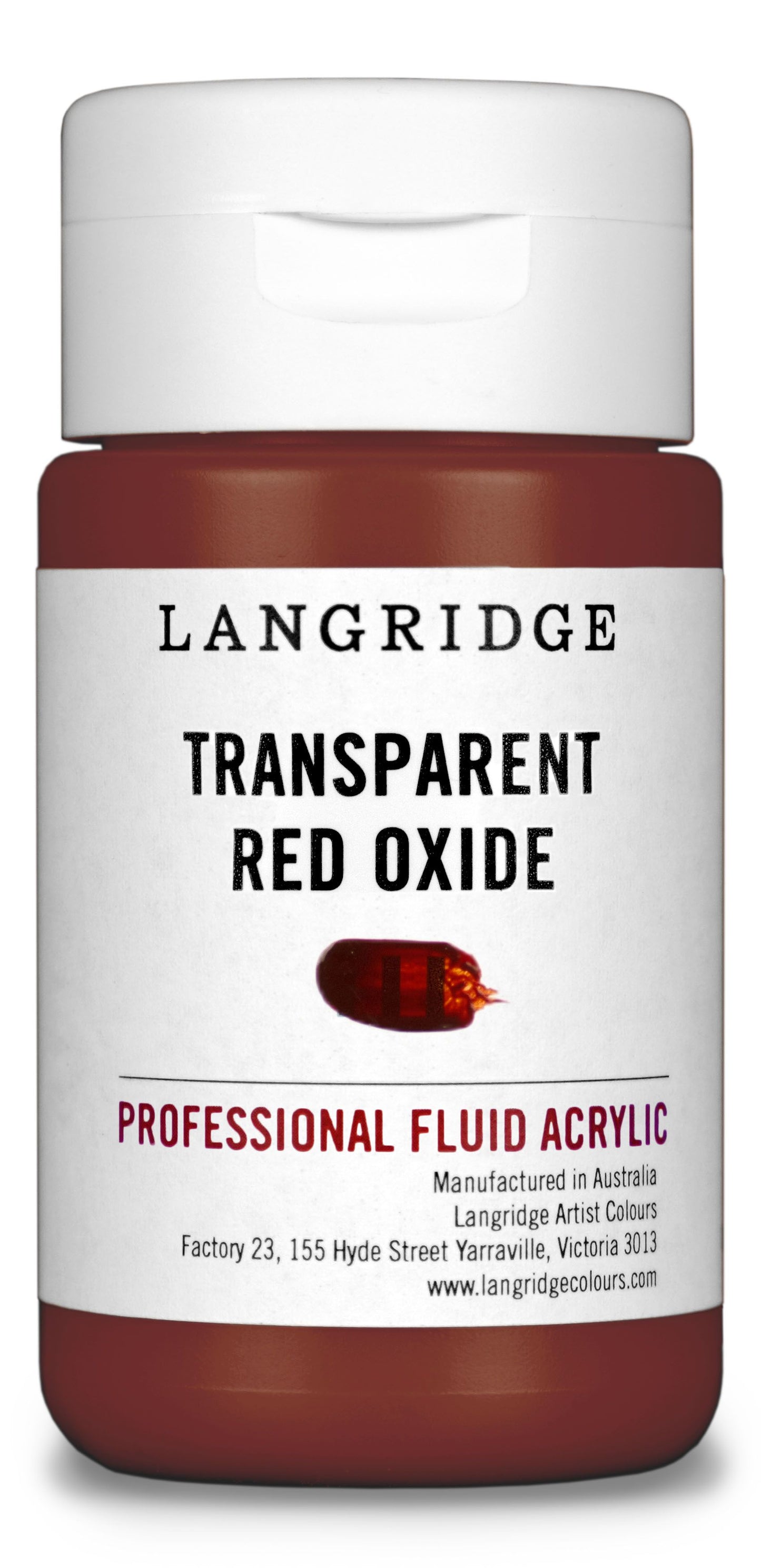 Langridge Fluid Acrylic 125ml Series 3 Transparent Red Oxide