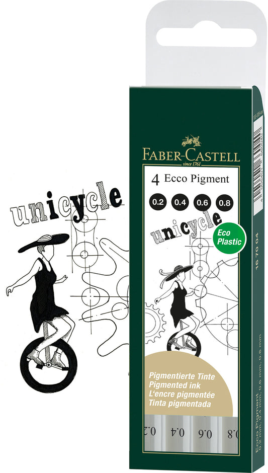 Faber Ecco Pigment Finepen 0.2/4/6/8 Black