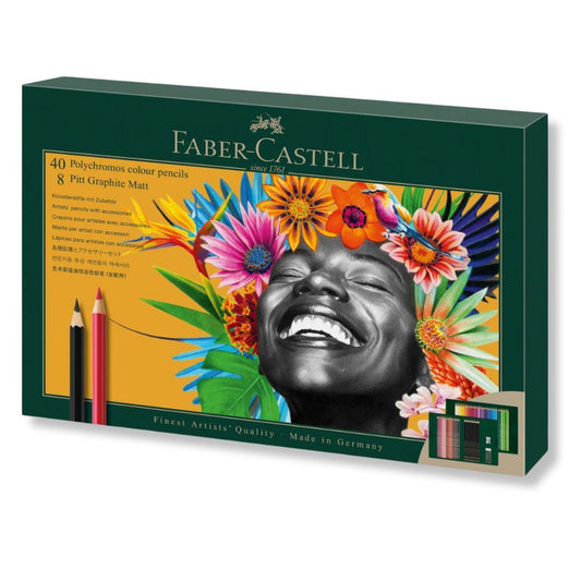 Faber Castell Polychromos & Pitt Graphite Matt Gift Set - 50pc