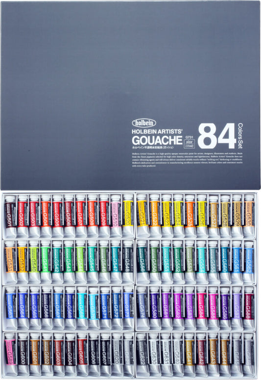Holbein Artists' Designer Gouache Set 84 x 15ml Tubes G731