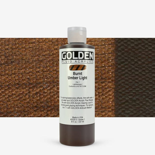 Golden Fluid Acrylic 237ml Burnt Umber Light
