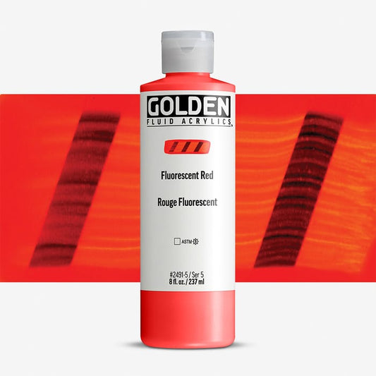 Golden Fluid Acrylic 237ml Fluorescent Red