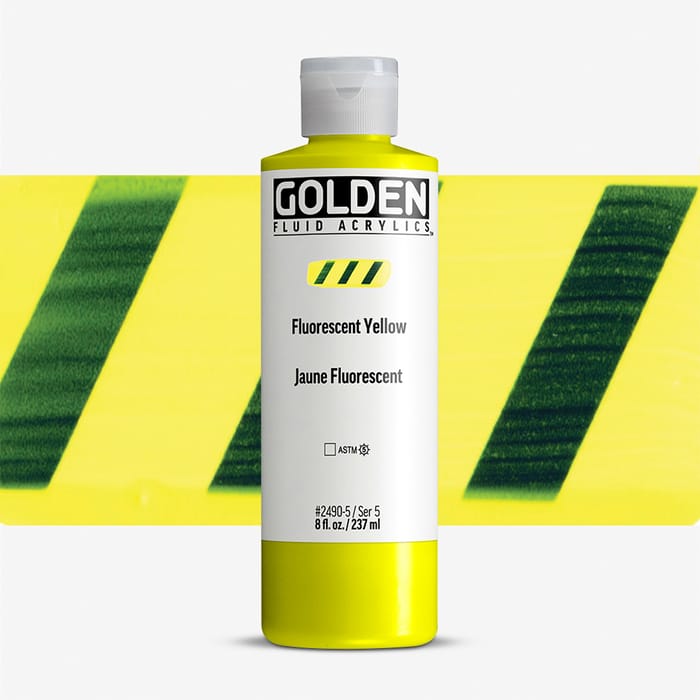 Golden Fluid Acrylic 237ml Fluorescent Yellow