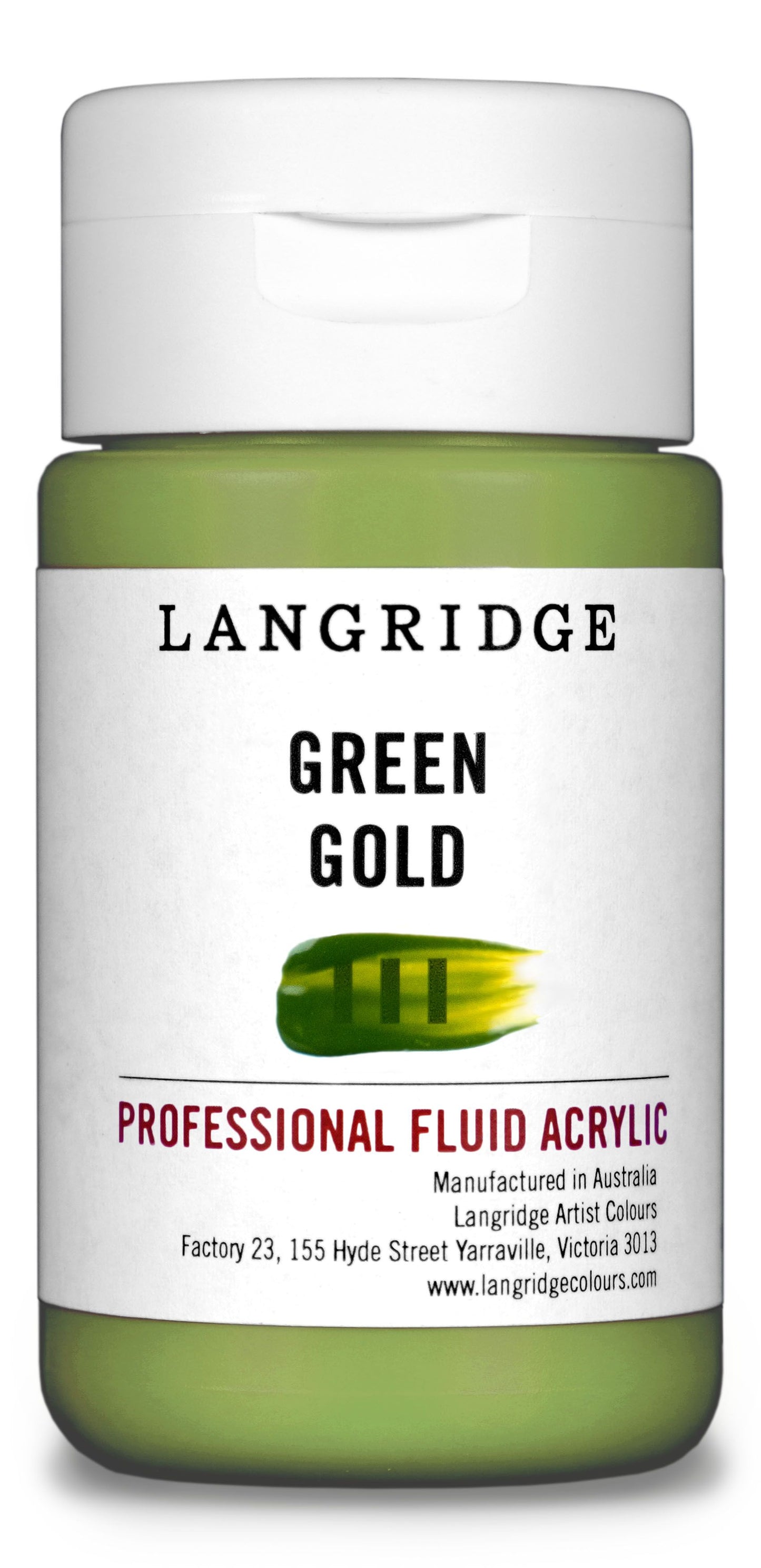 Langridge Fluid Acrylic 125ml Series 3 Green Gold