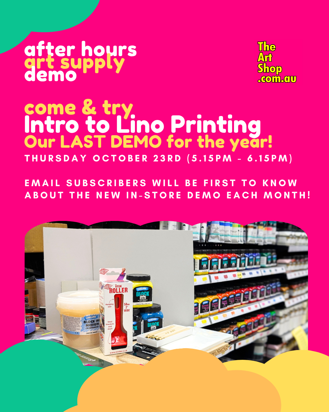 After Hours Art Demonstration - THURSDAY OCTOBER 23rd 2025 - Intro to Lino Printing!