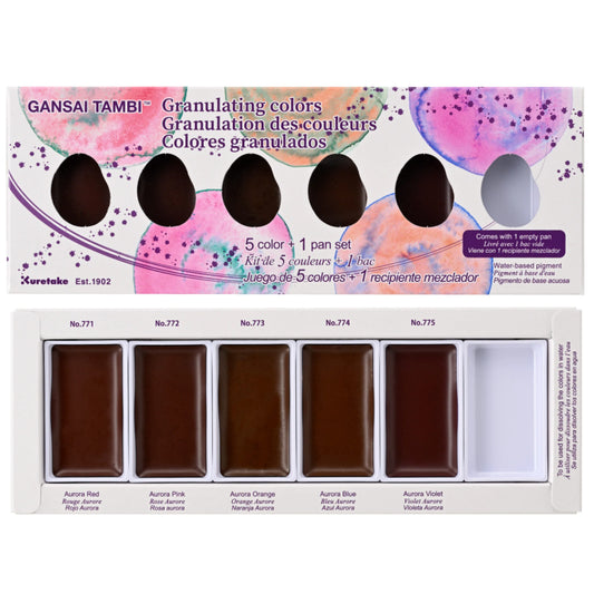 Kuretake Gansai Tambi Granulating Set 5 Color + 1 Pan Set