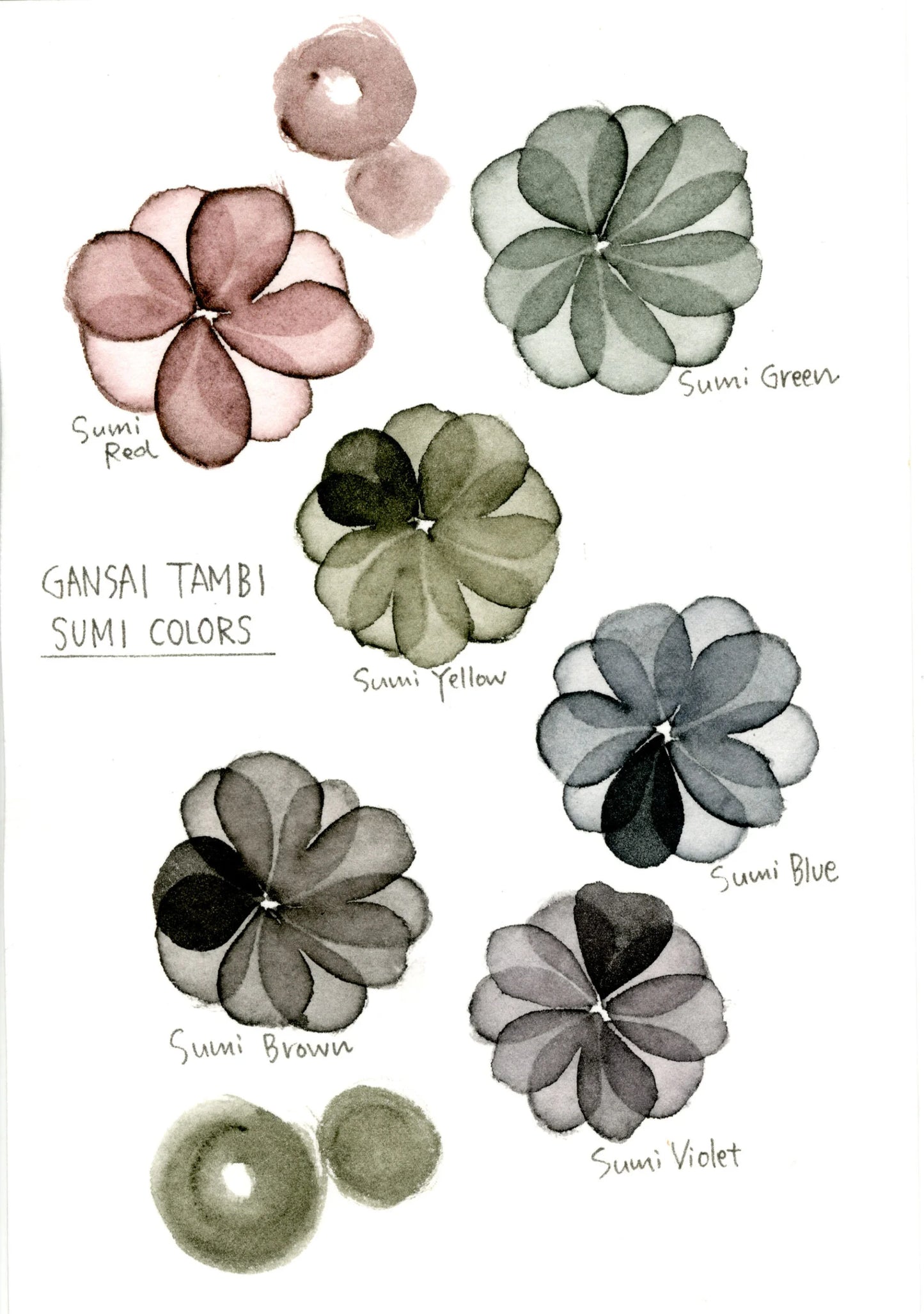 Kuretake Gansai Tambi Set 6 Sumi Colours