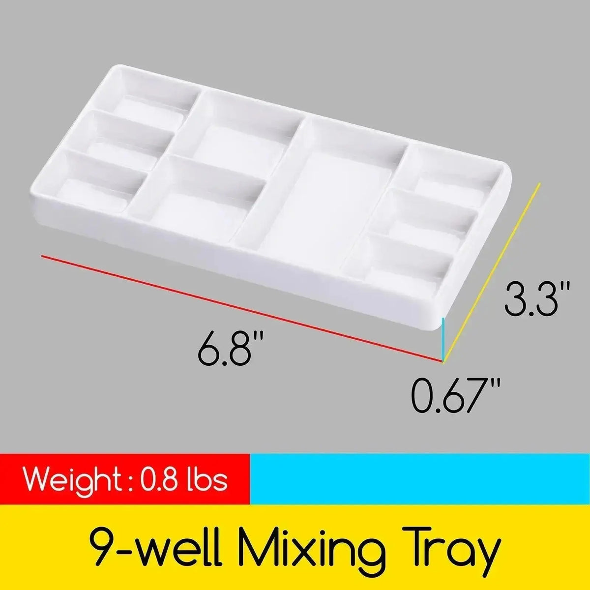 Meeden Porcelain Palette 9 Well Rectangle 17.5 x 8cm