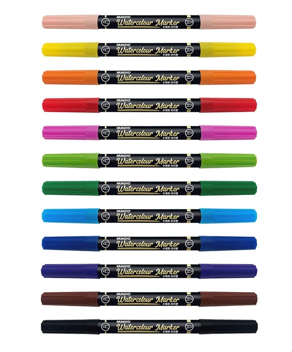 Mungyo Watercolour Marker Dual Tip 12 Assorted