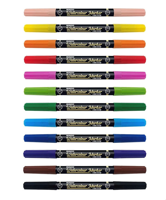Mungyo Watercolour Marker Dual Tip 12 Assorted