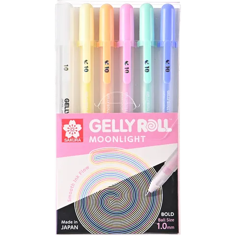 Sakura Gelly Roll Moonlight Pastel & White 6pc Set