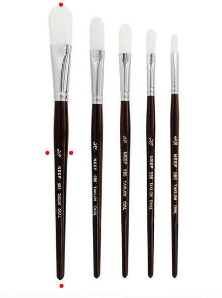 Neef 988 Taklon Long Filbert Size 3/16"