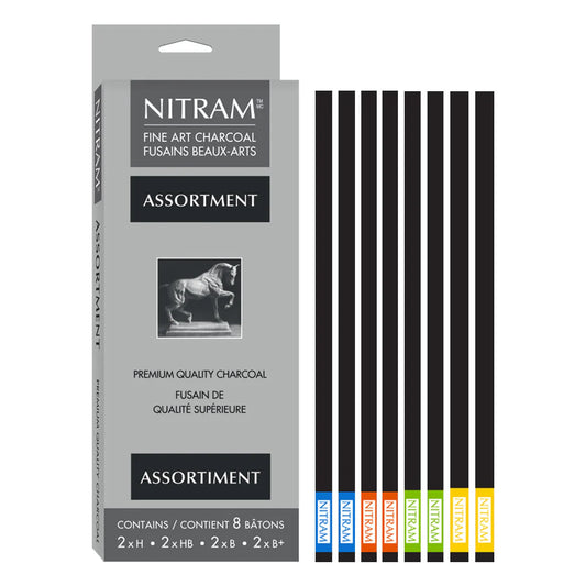 Nitram Assorted Charcoals 5-6mm Pkt 8