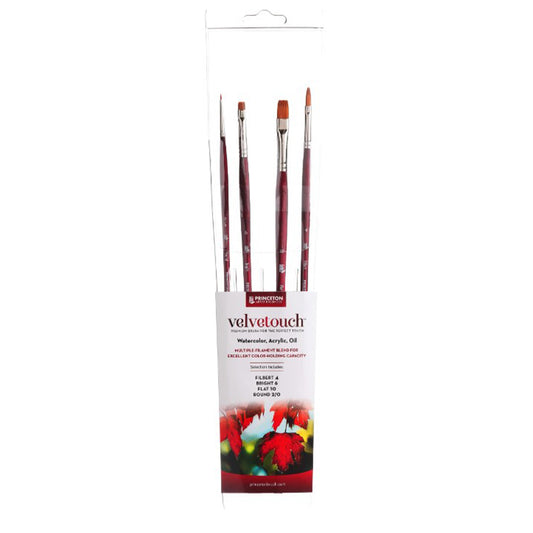 Princeton Velvetouch Synthetic Long Handle Professional 4 Piece Set