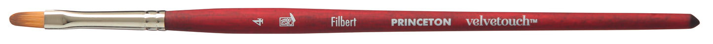 Princeton Velvetouch Synthetic Short Handle Filbert Size 4