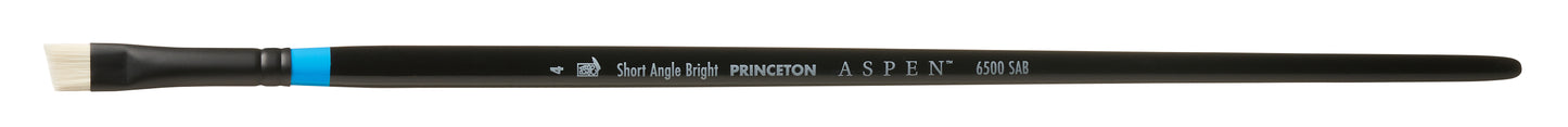 Princeton Aspen Synthetic Long Handle Short Angle Bright Size 4